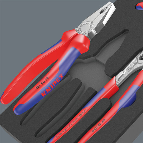 Wera 9784 foam rubber insert with Knivex pliers set vde 1, 3-piece pliers set (black gray)