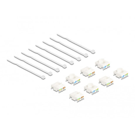 Delock module keystone prise rj45 vers lsa cat 6a sans outil, 8 pièces (multicolore)