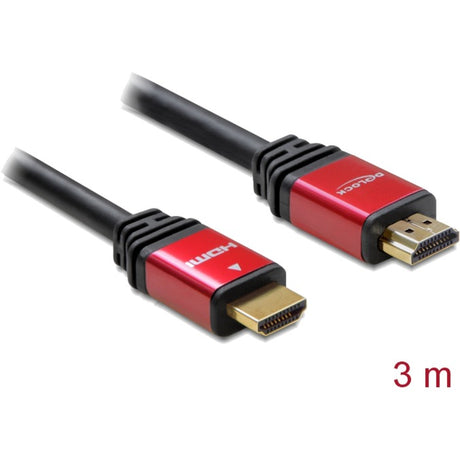 Delock vysokorychlostní HDMI – HDMI a samec > HDMI a samec kabel (černý, 3 metry)