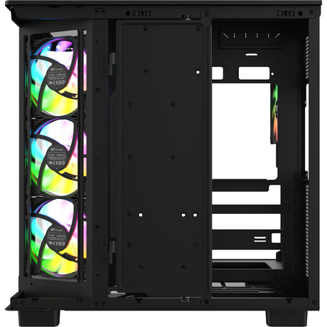 Thermaltake View 380 XL WS ARGB Midi Tower Case (Black Woodgrain | 2x USB-A | 1x USB-C | RGB | Tempered Glass)