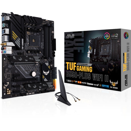 Asus tuf gaming b550-plus wifi ii socket am4 moederbord (zwart, raid, gb-lan, wi-fi 6, bt, sound, atx)