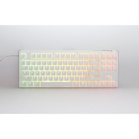 Ducky one 3 klasikinė grynai balta tkl rgb mechaninė klaviatūra (balta, us išdėstymas (qwerty), cherry mx red, 80% (tkl), rgb šviesos diodai, dvigubo kadro pbt, karšto keitimo, quack mechanika)