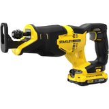 Stanley FatMax V20 18V Reciprocating Saw (yellow black, case, 2 batteries (2.0Ah) and charger (2A) included)