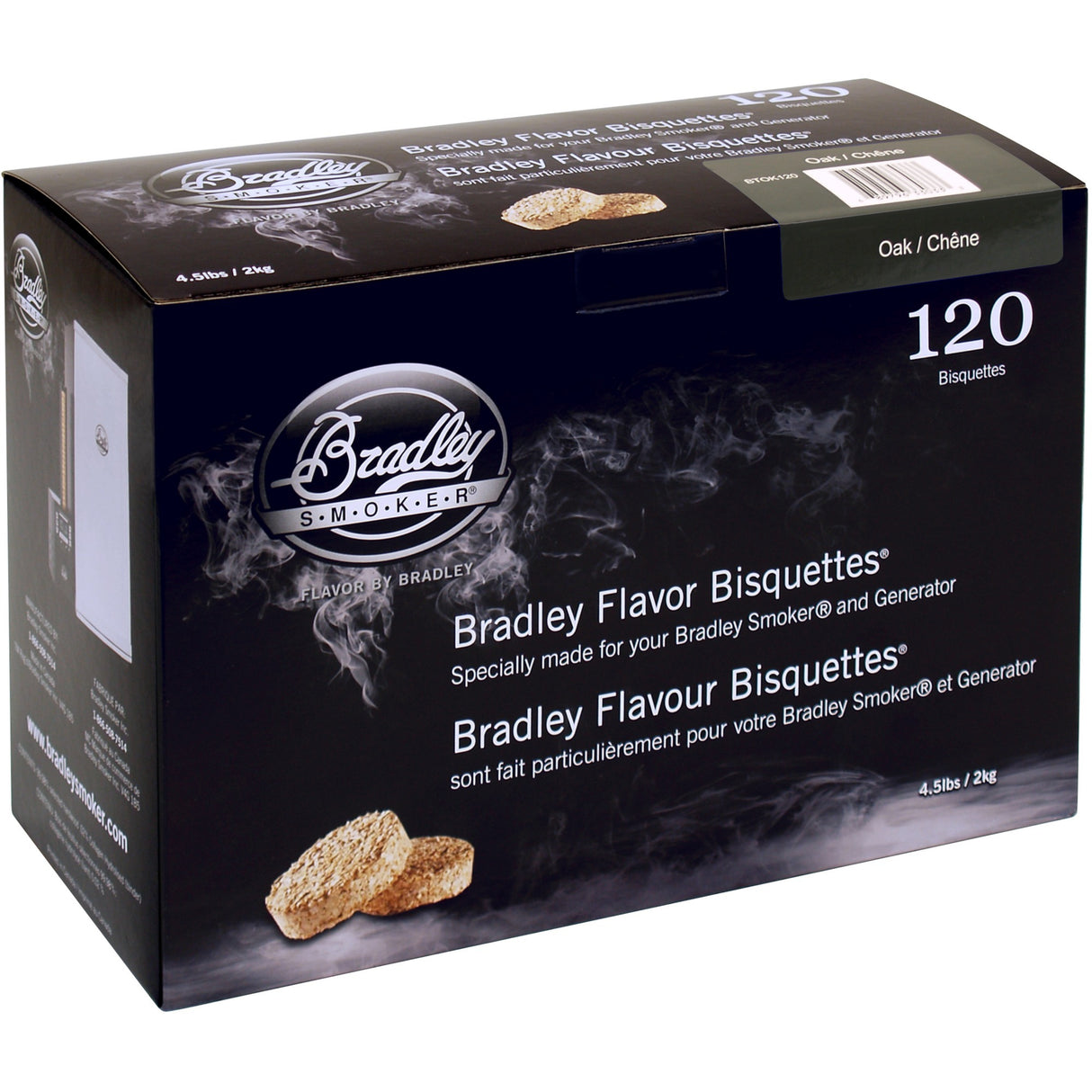 Bradley Eichenholzbriketten fëmmen Holz (120 Stéck)
