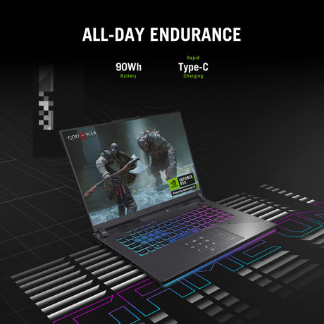 Asus rog strix g16 g614pp-s5032w 16 gaming laptop (grijs | r9 8940hx | rtx 5070 | 16 gb | 1 tb ssd)
