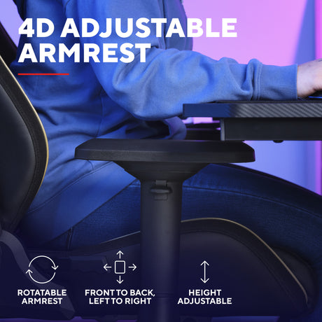 Trust gxt 721 ruya pro premium comfortabele gaming stoel (zwart geel)
