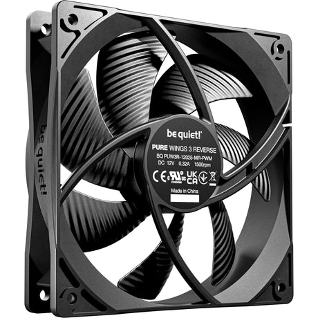 Roueg sinn! pure wings 3 reverse case Fans (schwaarz, 3 Stéck, 120 x 120 x 25 mm, pwm)
