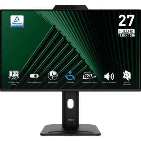 Msi pro mp272pmg 27 monitor (black, hdmi, displayport, vga, 2x usb-a, usb-b, 120 hz)