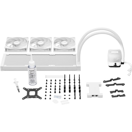 Roueg sinn! Liichtschleife 360 argb Waasserkühlung (wäiss, 4 Pin pwm Fan Connector)