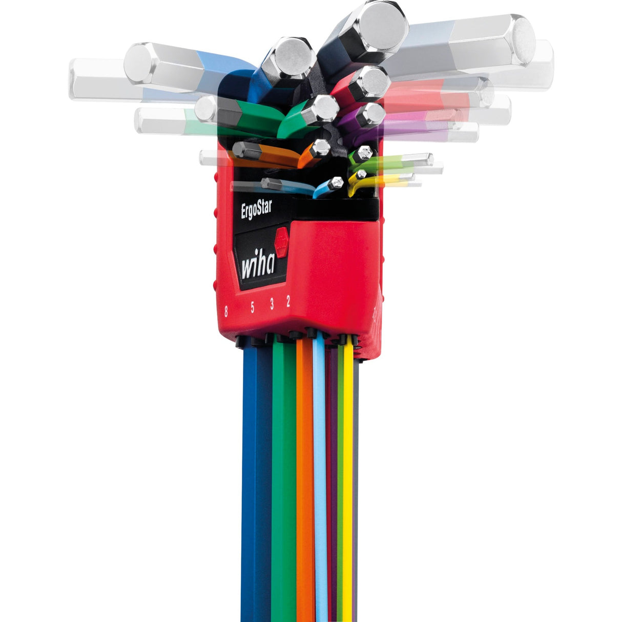 Wiha hex key set in ergostar holder (multi-coloured)