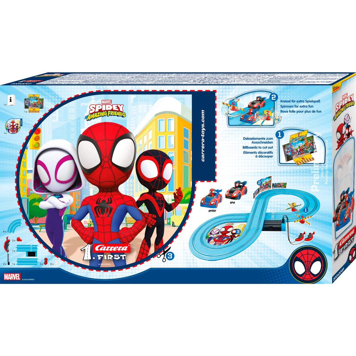 Carrera éischt Spidey Web Spinners Rennstreck, 2,4m