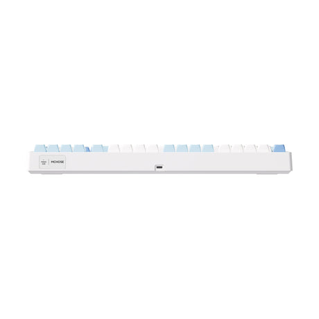 Mchose g98 pro blue flame orange wireless tri-mode custom mechanical, gaming keyboard (white blue, US layout, TTC flame orange, 98%, RGB, hot swap, double-shot PBT, wireless Bluetooth USB-C)