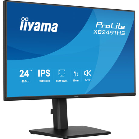 Iiyama ProLite XB2491HS-B1 23.8 Monitor (black, 120 Hz, HDMI, DisplayPort, audio)