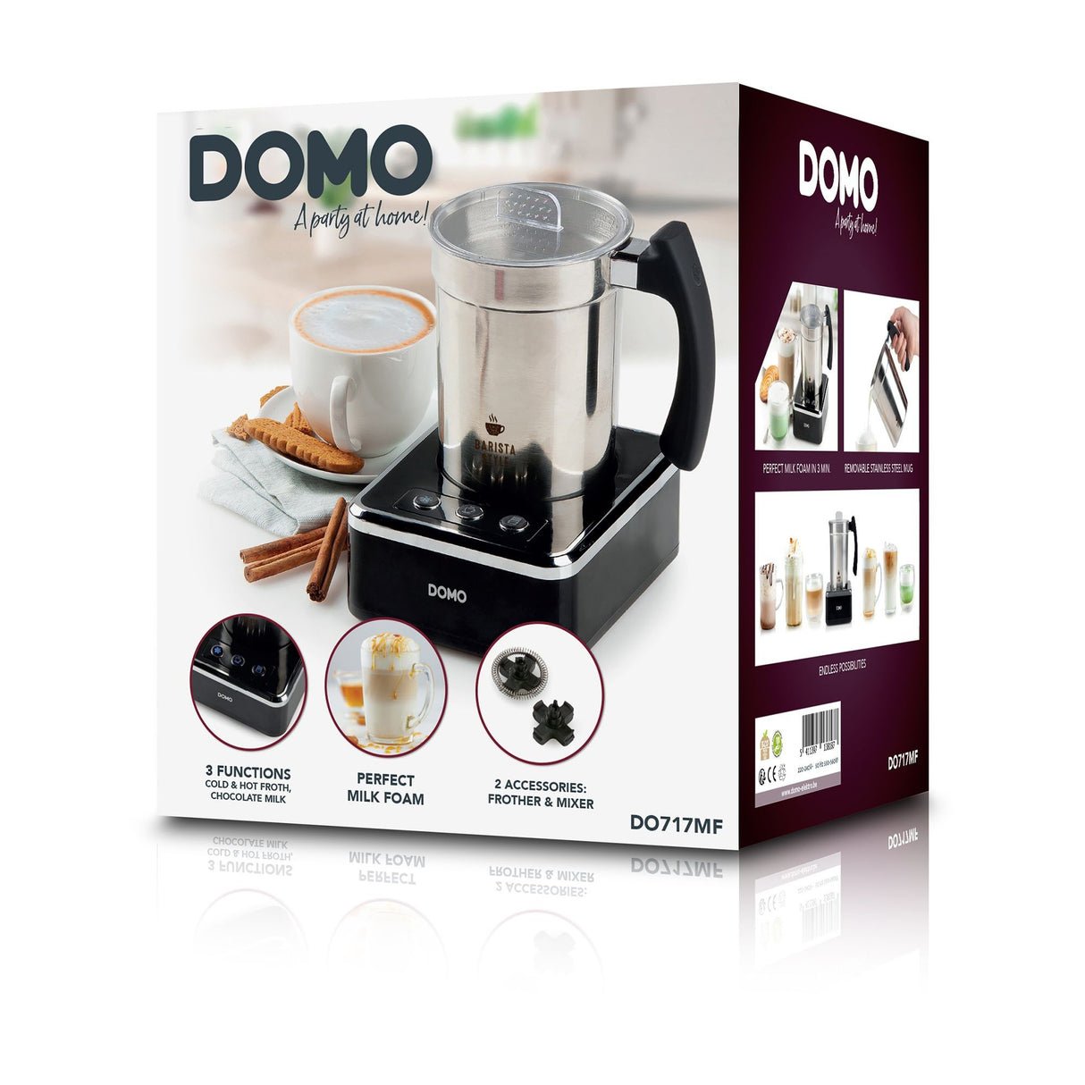 Domo Milk frother do717mf (stainless steel black)