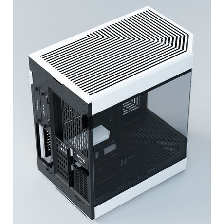 Hyte y60 midi towerhus (vit svart | 3x USB-A | härdat glas)