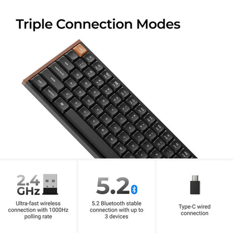 Keychron K3 Max SE QMK Wireless Custom Mechanical Keyboard (Black, US Layout (QWERTY), Milk POM Red, 75%, RGB, Hot-Swappable, 2.4 GHz | Bluetooth 5.3 | USB-C)