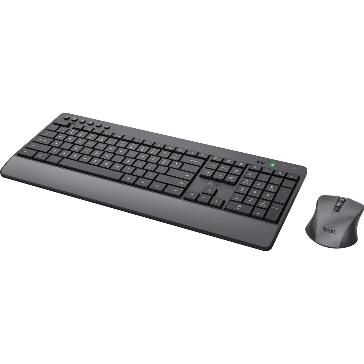 Trust Trezo Comfort Wireless Tastatur a Maus Set Desktop Set (schwaarz, US Layout (qwerty), 100%)