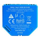 Shelly 1 gen4 Relay (blue, Bluetooth, Wi-Fi)