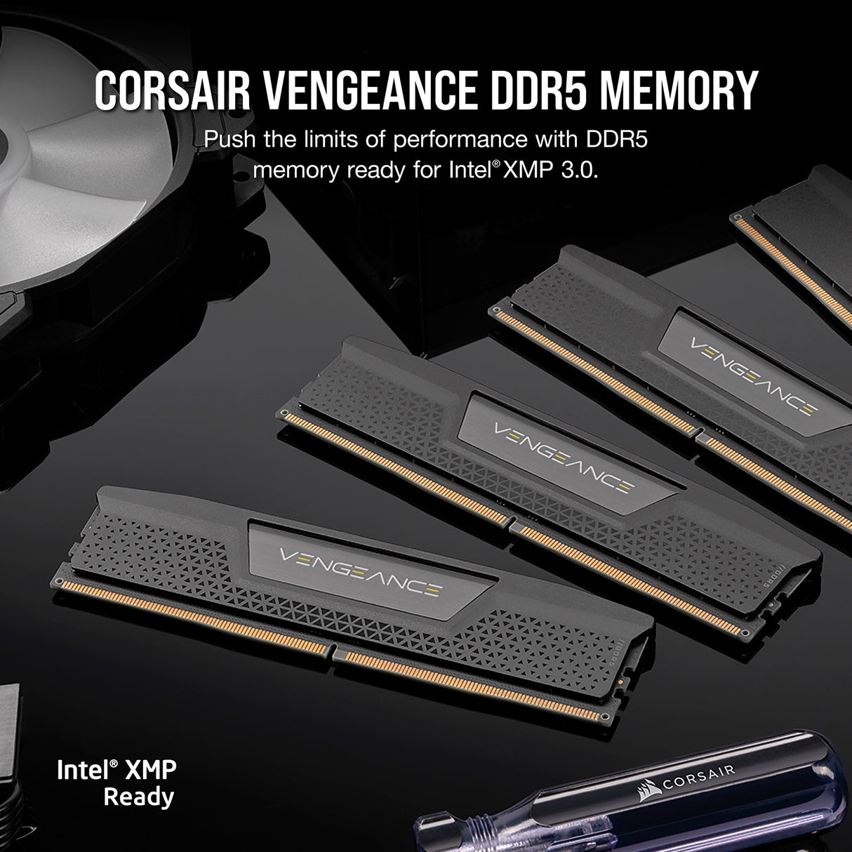 Corsair vengeance 32 gb ddr5-6400 (2x 16 gb) werkgeheugen (zwart, cmk32gx5m2b6400c32, xmp)
