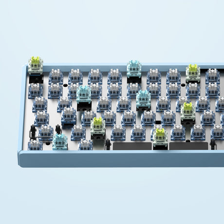 Iqunix f97 Wintertide Wireless Mechanical Keyboard, gaming keyboard (light blue, US layout, Cherry MX Brown, RGB LEDs, 96%, hot-swappable, PBT, 2.4GHz | Bluetooth 5.1 | USB-C)