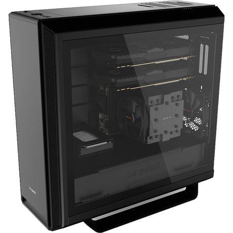 Roueg sinn! Silent Base 802 Fënster Midi Tower Gehäuse (schwaarz | 2x USB-A | 1x USB-C | Fënster)
