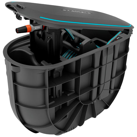 Gardena undercover hose box rollup m, 20 meter hose reel (black turquoise)