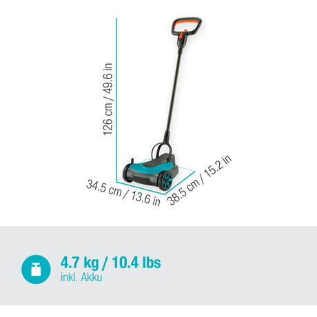 Gardena handymover 22 18v p4a sett gressklipper (grå turkis, 14620-20, batteri inkludert)
