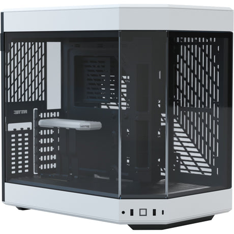 Hyte y60 midi towerhus (vit svart | 3x USB-A | härdat glas)