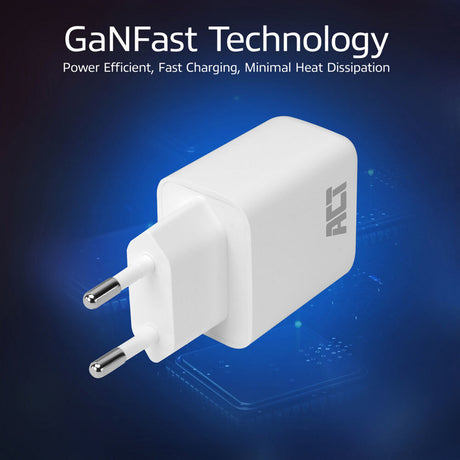 Konektivita usb-c usb-a nabíjačka 65 W 3-port s dodávkou energie pps, rýchlym nabíjaním a ganfast (biela)