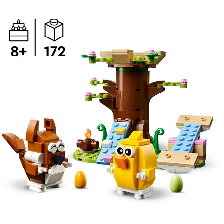 Clós súgartha ainmhithe íocónach Lego 40709 san earrach