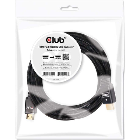 Club 3D HDMI 2.0 Redmere-Kabel (schwarz, 15 Meter, 4K 60Hz)