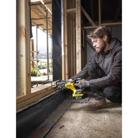 Stanley Fatmax V20 18V Brushless Reciprocating Saw (Black Yellow, Battery and Charger Not Included)