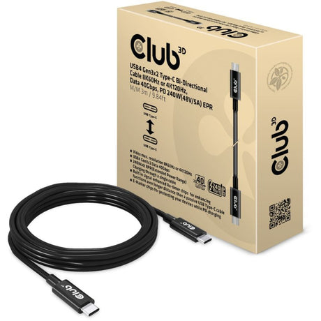 Club 3D USB4 GEN3X2 TYPE-C Obousměrný kabel, 3 metry