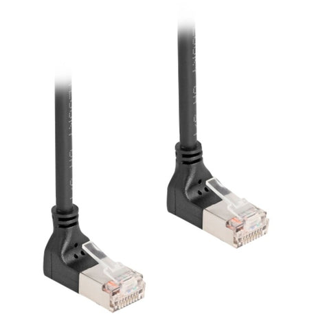 Delock rj45 sieťový kábel cat.6a s ftp slim 90° nahor nahor zahnutý 0,5 m kábel (čierny)