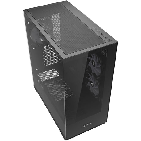 Sharkoon sk6 argb Midi Tower Gehäuse (schwaarz | 2x usb-a | rgb | temperéiert Glas)