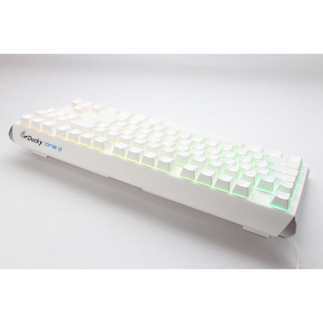 Ducky one 3 klasikinė grynai balta tkl rgb mechaninė klaviatūra (balta, us išdėstymas (qwerty), cherry mx red, 80% (tkl), rgb šviesos diodai, dvigubo kadro pbt, karšto keitimo, quack mechanika)