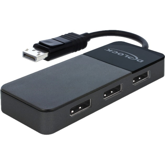 Delock Displayport 1.4 Zoll > 3x Displayport Out Displayport Splitter (schwaarz, 0.12 Meter)