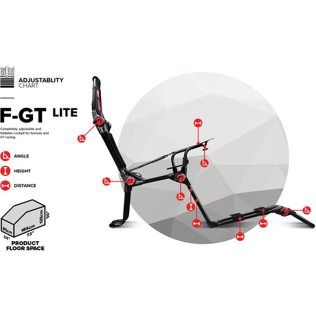 Next Level Racing F-GT Lite Foldable Racing Simulator (black red)