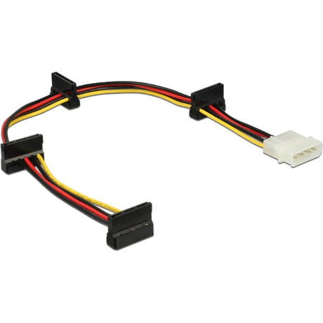 Delock kabel napájení Molex 4-pin zástrčka > 4x SATA 15-pin adaptér (černá červená, 0,4 metru)