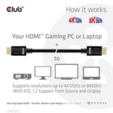 Club 3D Ultra-High-Speed-HDMI-2.1-zertifiziertes Kabel männlich-männlich (schwarz, 3 Meter, 4K 120 Hz, 8K 60 Hz, 48 Gbit/s)