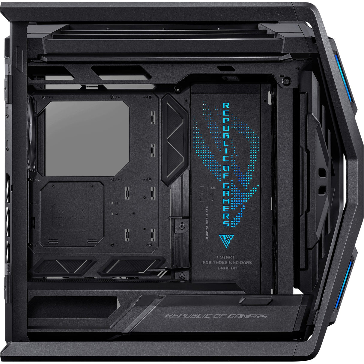 Asus rog hyperion gr701 big tower behuizing (zwart | 4x usb-a | 2x usb-c | rgb | tempered glass)