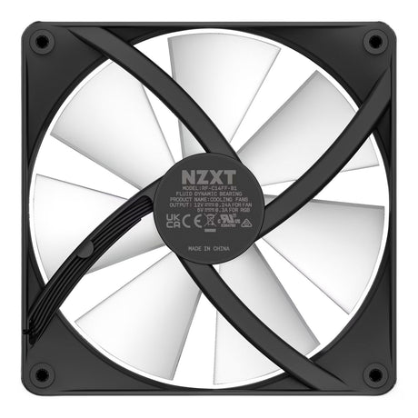 Ventilátor jádrové skříně Nzxt f140 rgb (černý, 140 x 140 x 26 mm, pwm, bez ovladače)