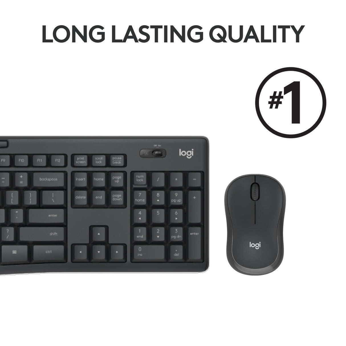 Logitech mk295 Silent Wireless Tastatur a Maus Combo Desktop Set (schwaarz, US-international Layout (qwerty), 100%)
