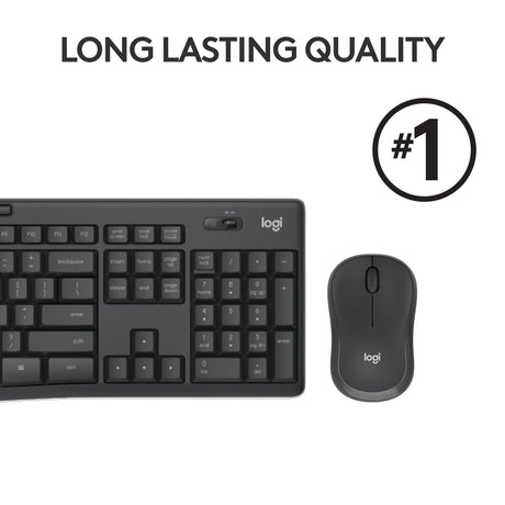 Zestaw komputerów stacjonarnych Logitech mk295 cicha bezprzewodowa klawiatura i mysz (czarny, układ USA-International (QWERTY), 100%)