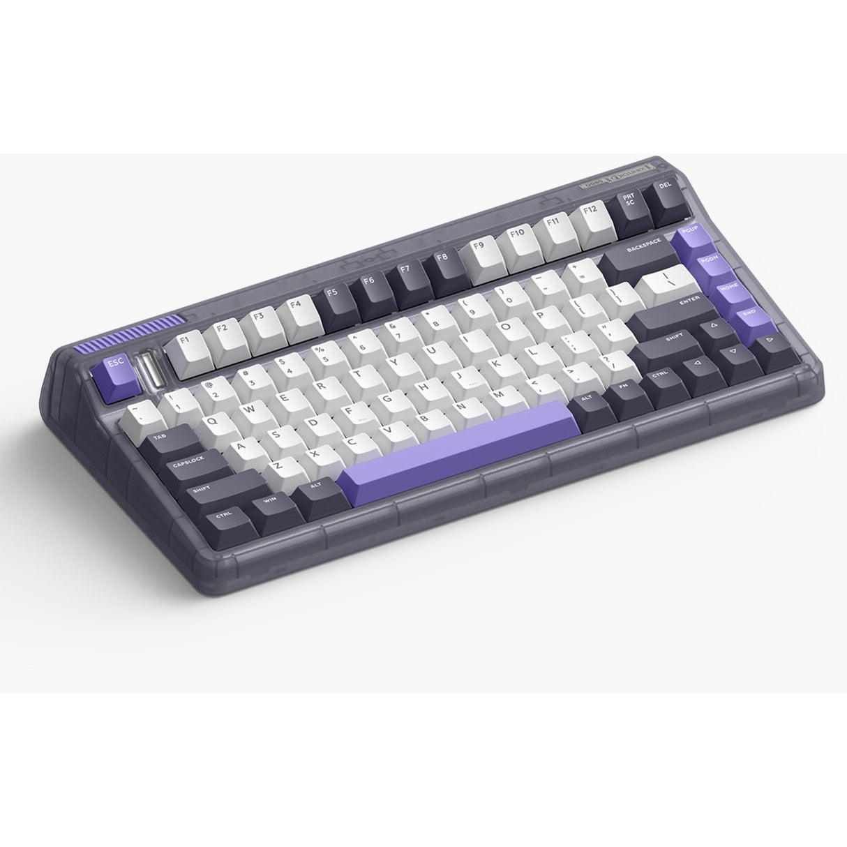 Iqunix og80 lavandin wireless mechanical keyboard (lavender, us layout (qwerty), cherry mx red, 80% (tkl), hot-swappable, pbt, 2.4ghz | bluetooth 5.1 | usb-c)