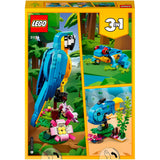 Lego creator 3v1 exotická súprava hračiek pre deti papagáj - žaba - rybka - 31136