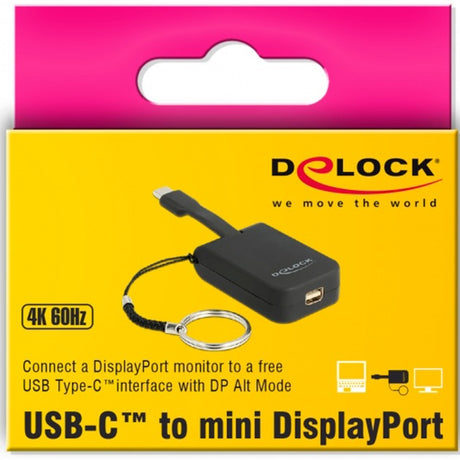Delock Brelok na klucze z adapterem USB-C > mini display port (czarny, 4k 60 hz)