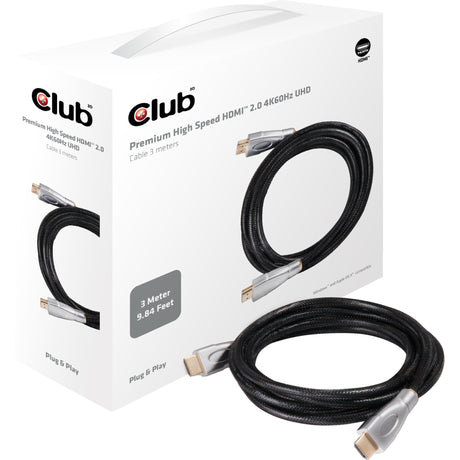 Club 3D HDMI 2.0 cábla UHD préimhe (3 mhéadar)