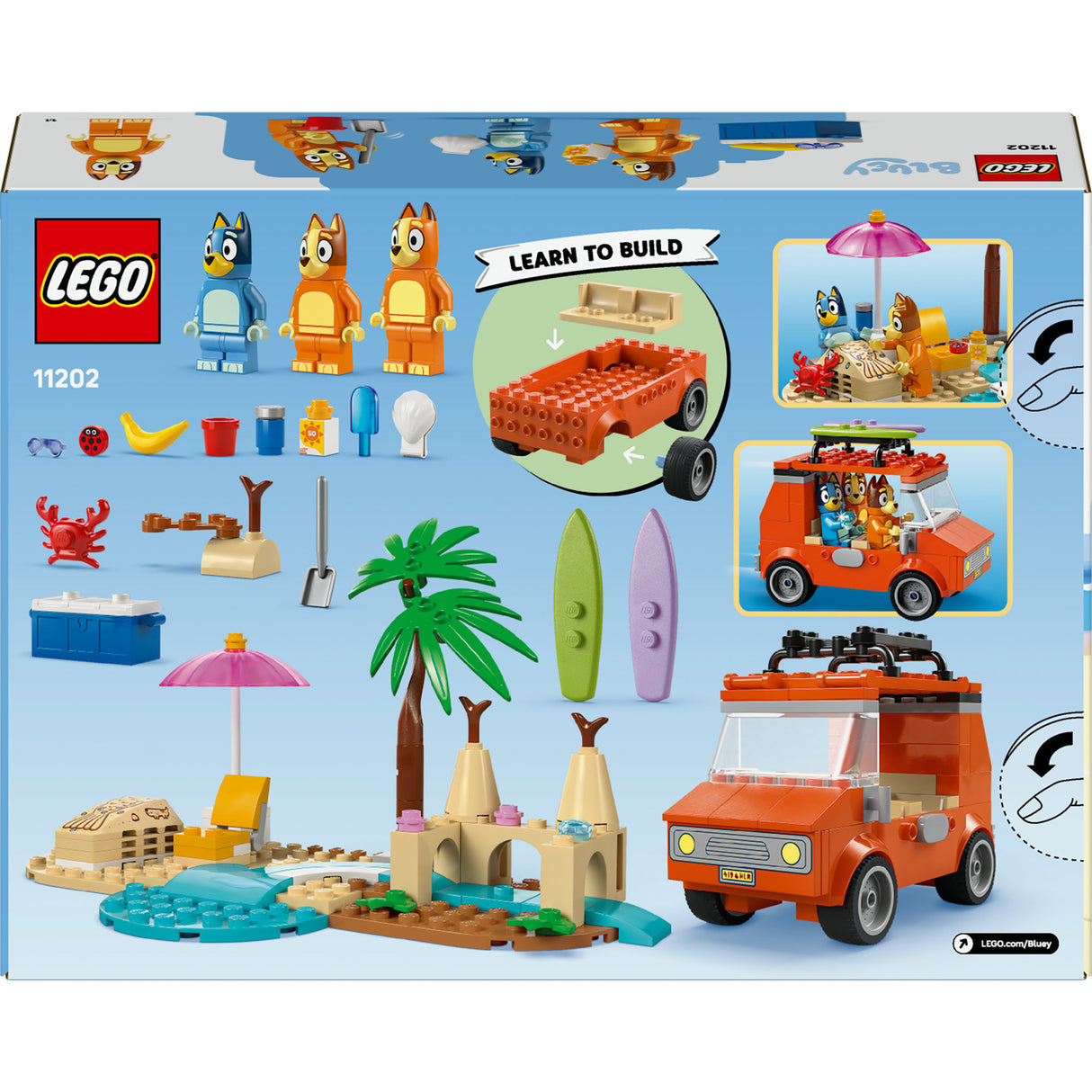 Lego bluey - bluey's car ride to the beach construction toy (11202)