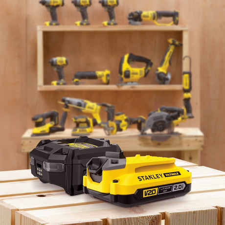Stanley Fatmax 18V starter set 1x 2.0Ah battery + V20 charger (black yellow)